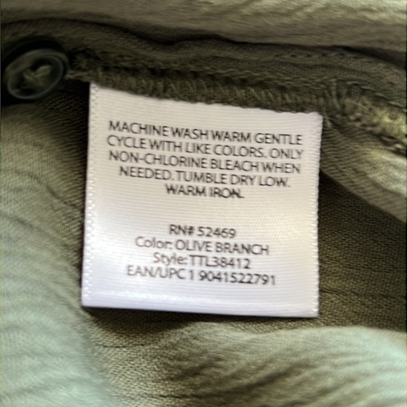 Time and Tru Embroidered Floral Bell Long Sleeve Olive Blouse Size S (4-… - Picture 14 of 16